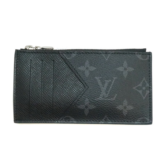 Louis Vuitton Card Black Coin Monogram Eclipse Holder Taiga - Picture 1 of 8